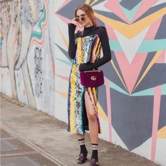 Zara Multicolored Sequin Striped Crop Top Size Small NWT - Picture 7 of 10